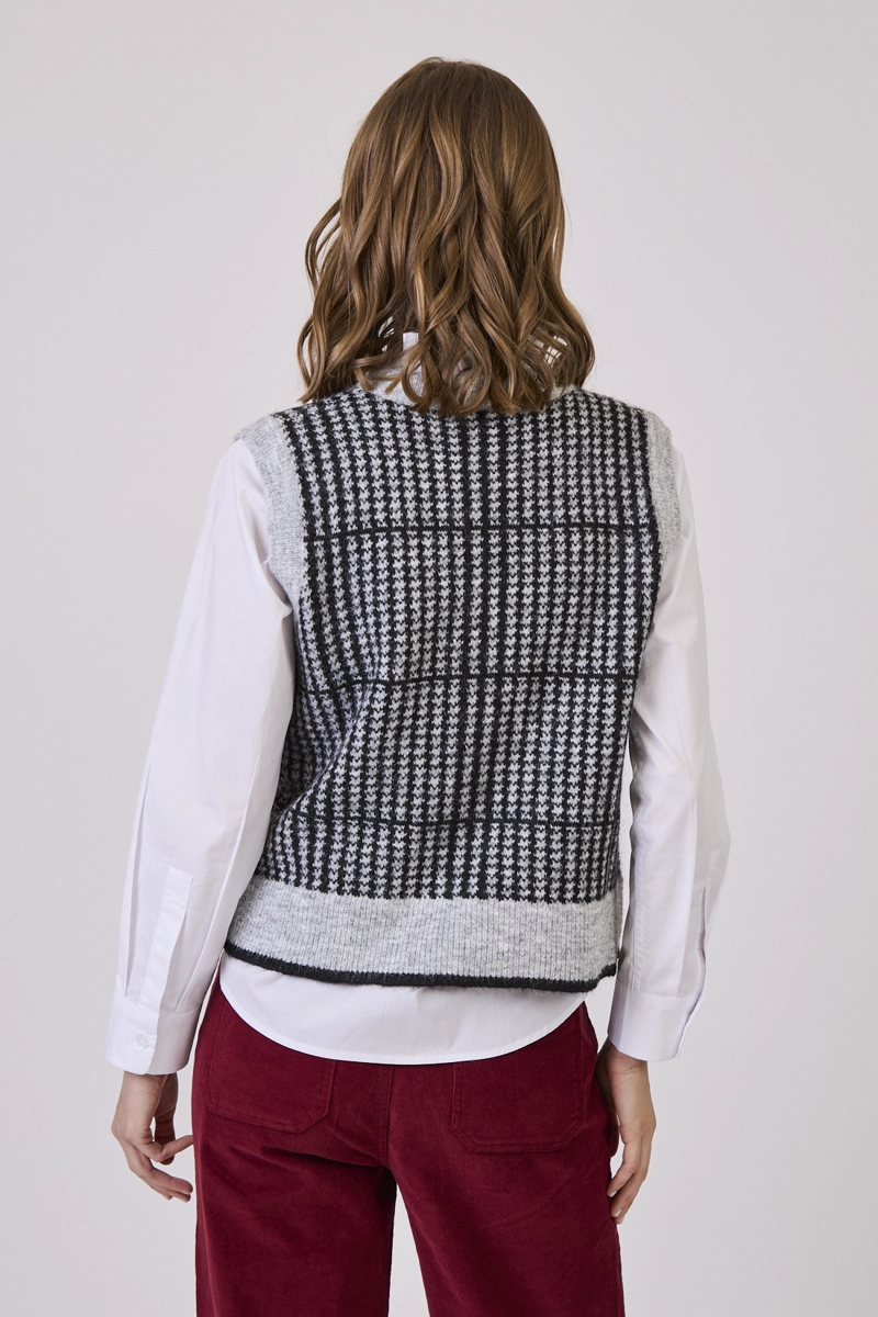 SWEATER CON LANA ESTAMPLADO GRIS CLARO COD 5414826 - 4