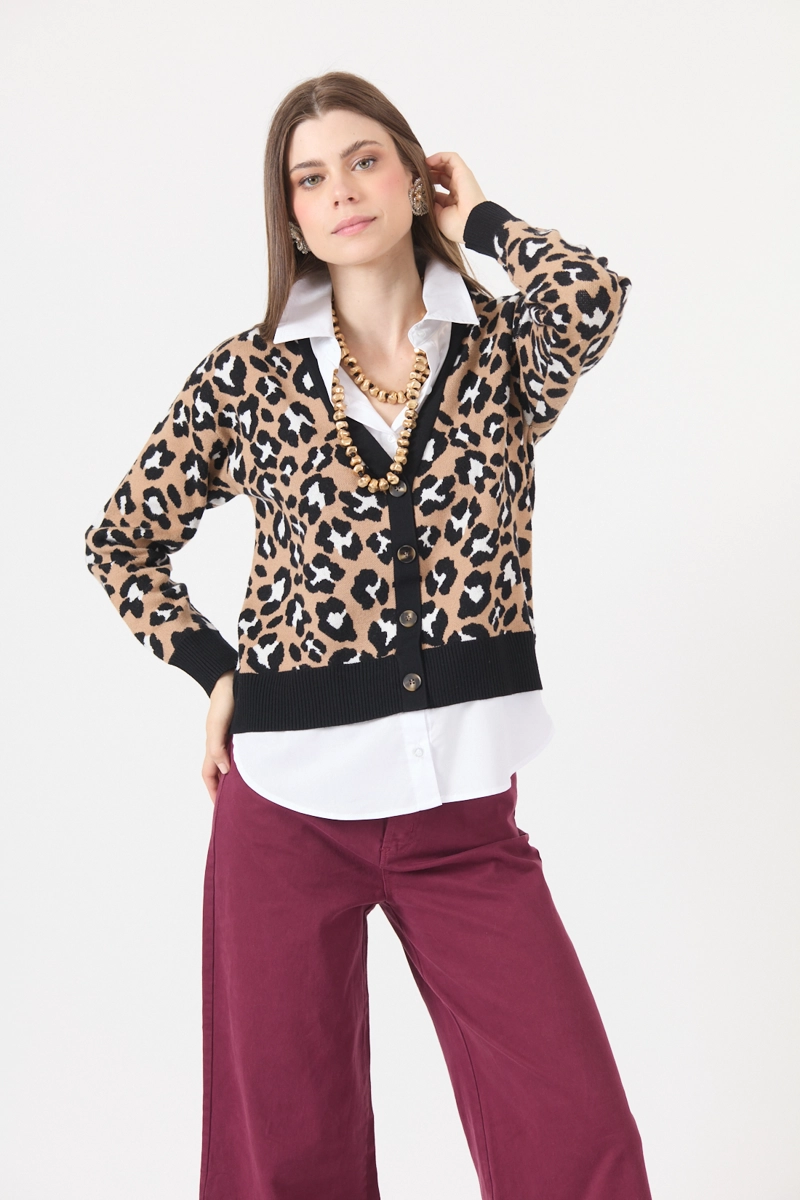 SWEATER ANIMAL PRINT CAMEL COD 5414356 - 1