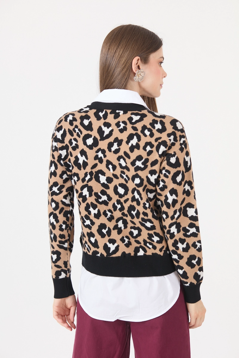 SWEATER ANIMAL PRINT CAMEL COD 5414356 - 5