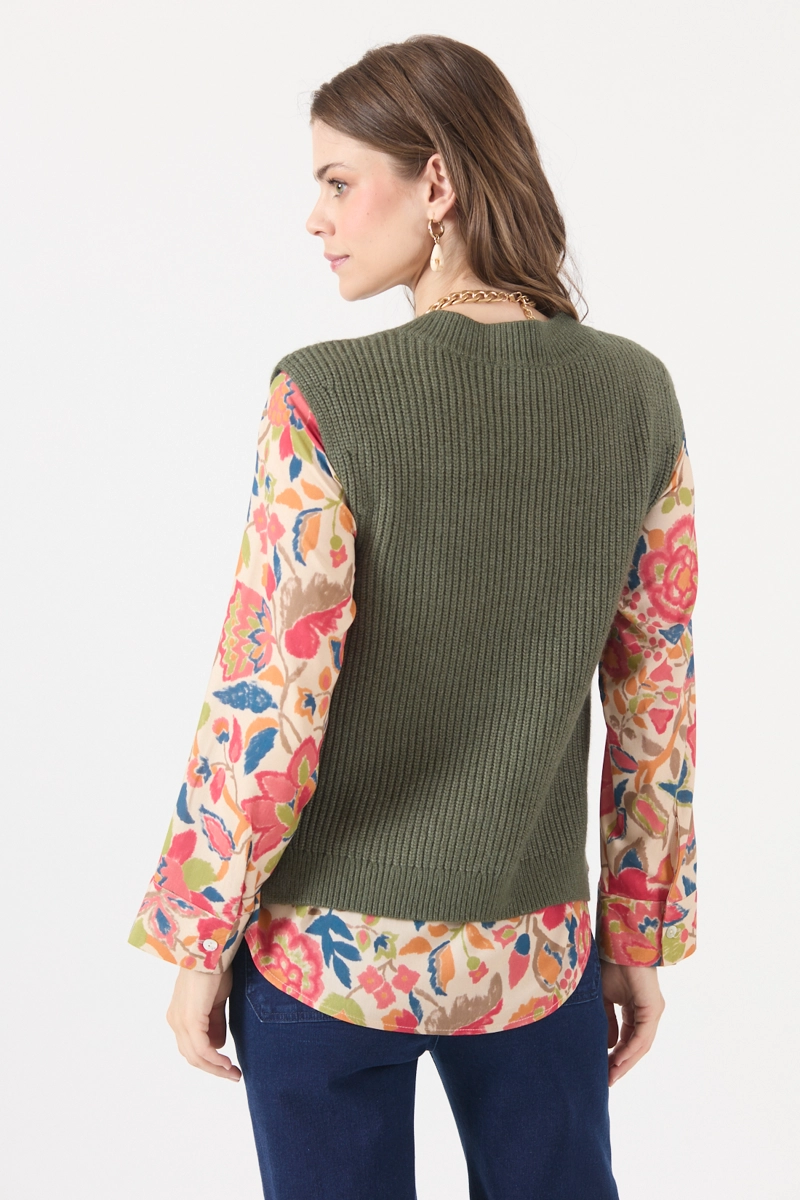 SWEATER CON TRENZAS VERDE COD 5414436 - 5