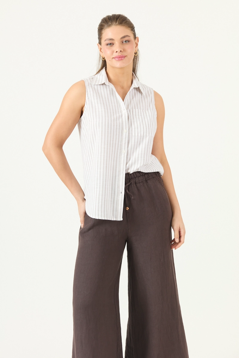 BLUSA RAYAS TAUPE COD 4516205 - 1