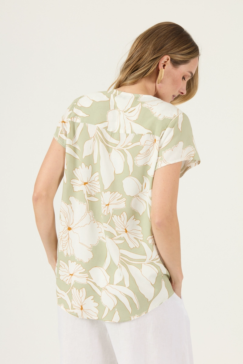 BLUSA ESTAMPADA VERDE CLARO COD 4516665 - 4