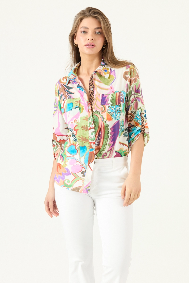 BLUSA ESTAMPADA MULTICOLOR COD 4518165 - 1