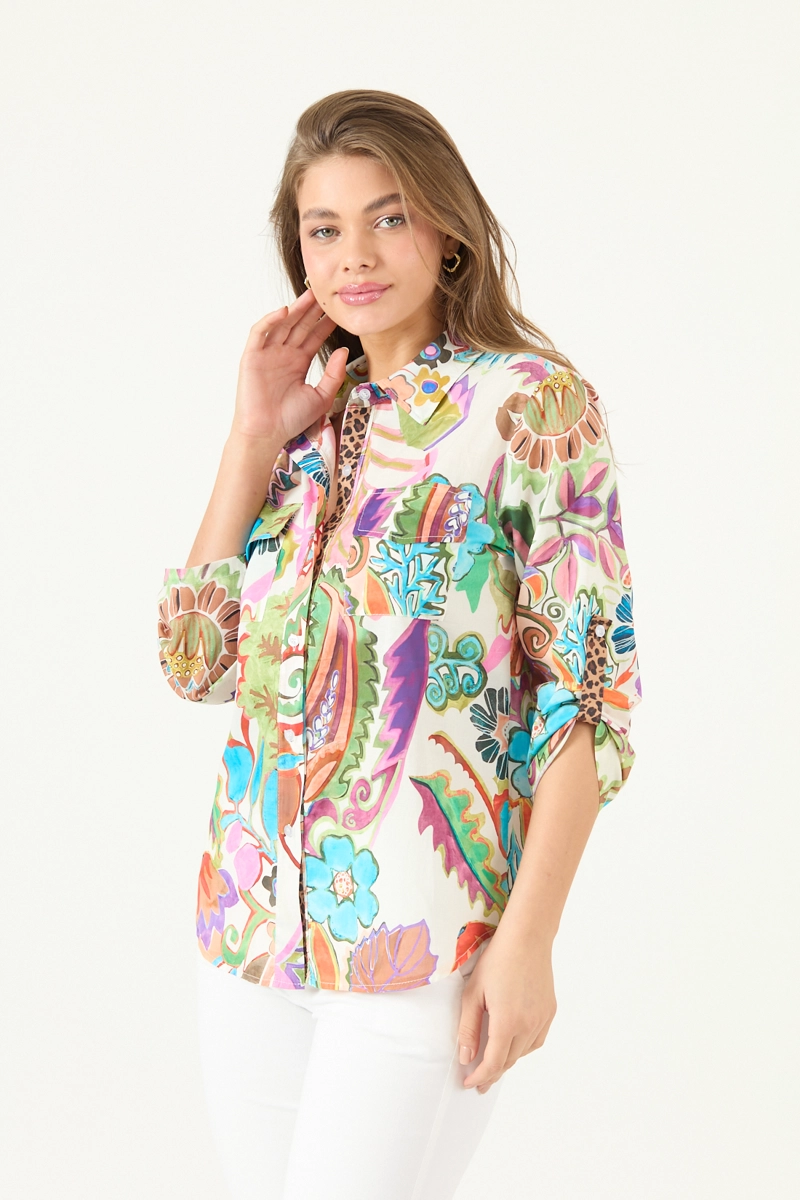 BLUSA ESTAMPADA MULTICOLOR COD 4518165 - 4