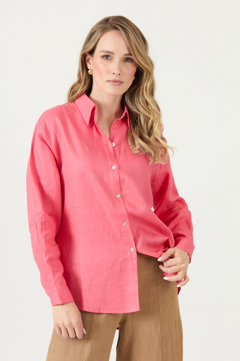 BLUSA DE LINO ROSA COD 4517385 - 3