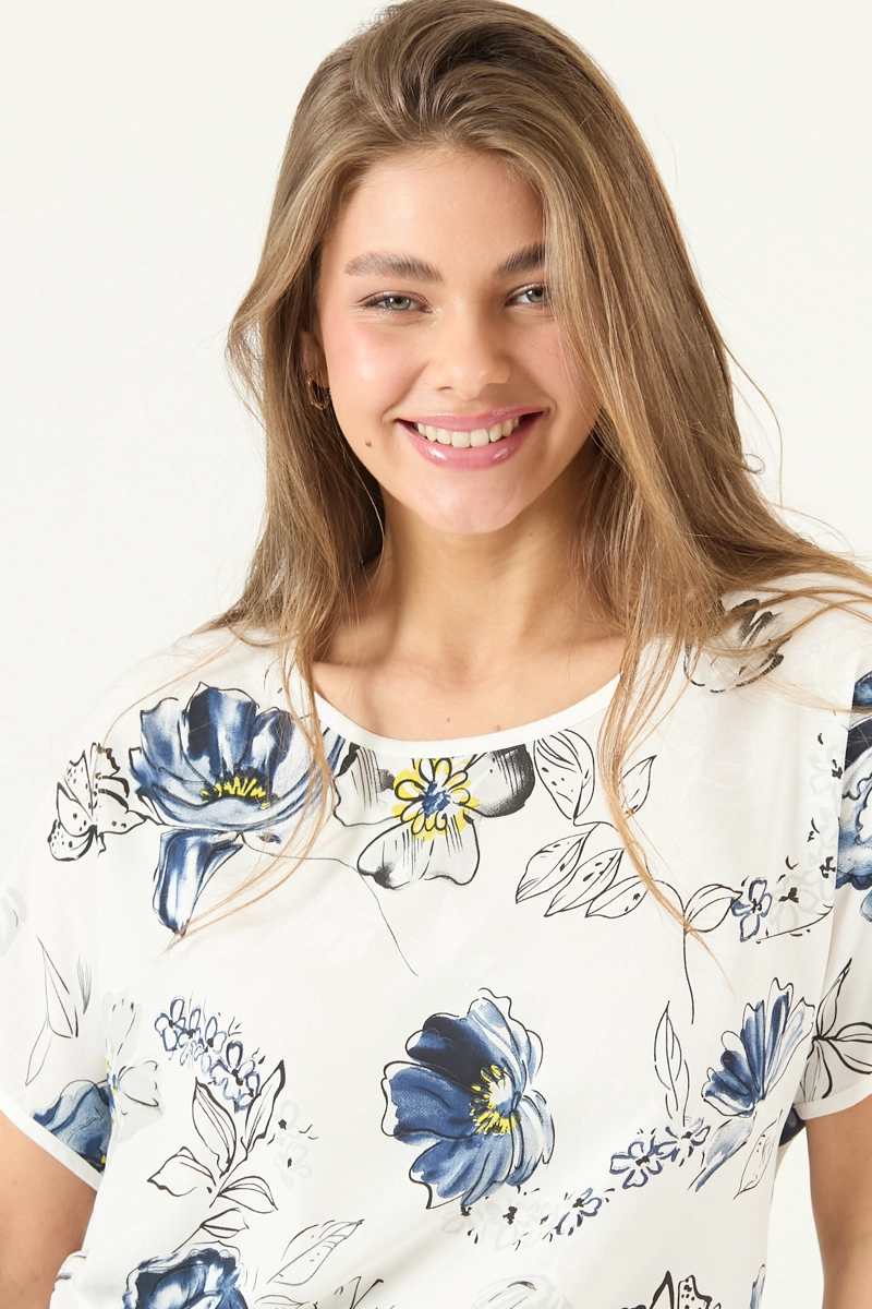BLUSA ESTAMPADA AZUL COD 4517785 - 2