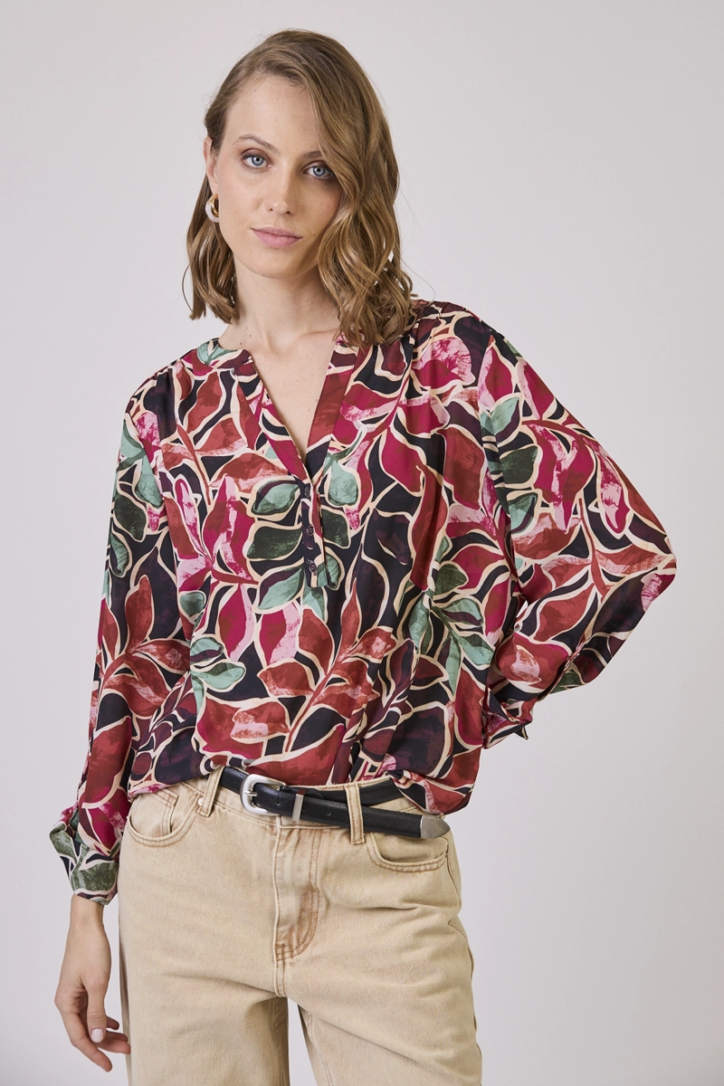 BLUSA ESTAMPLADO BURDEO COD 4520476 - 1