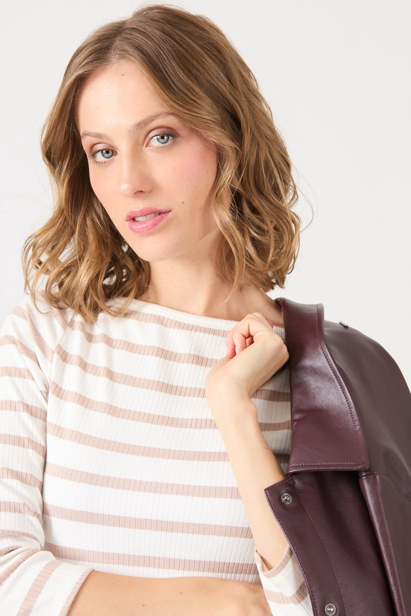 POLERA LISTADO BEIGE COD 2726076 - 2