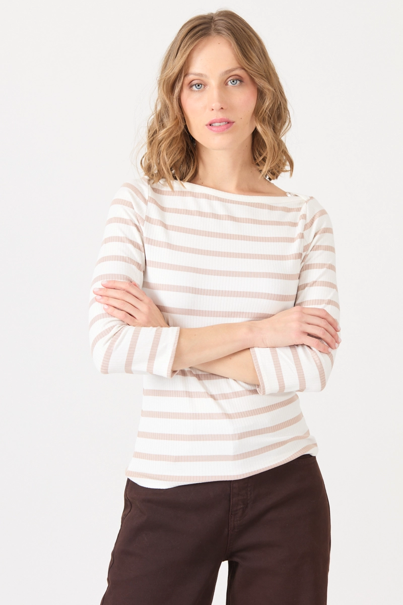 POLERA LISTADO BEIGE COD 2726076 - 3