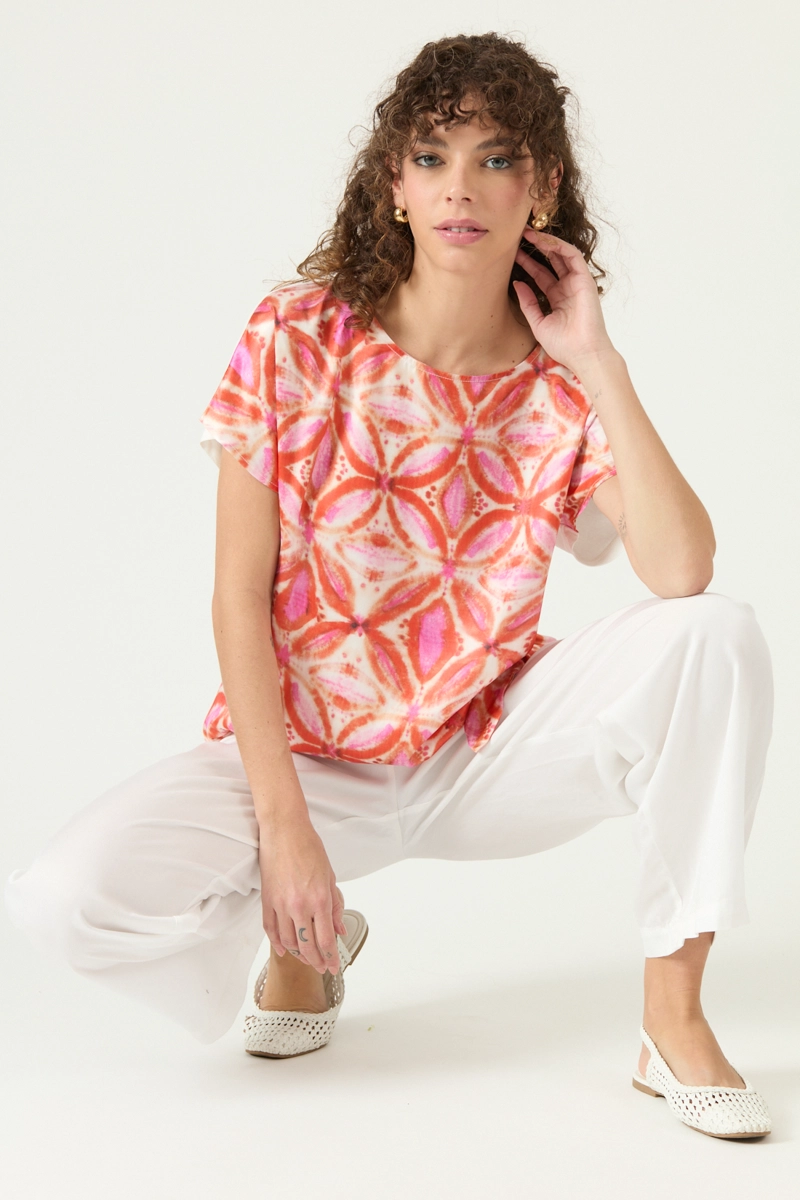 POLERA ESTAMPADA NARANJO COD 2756855 - 2