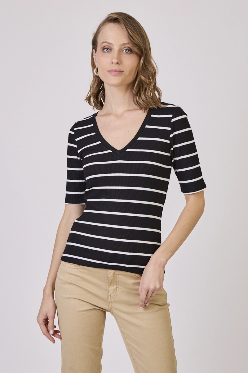POLERA LISTADO NEGRA COD 2726046 - 1
