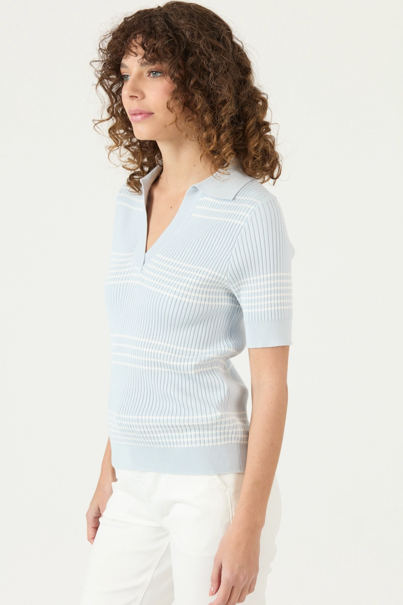 POLERA RAYAS CELESTE COD 2756575 - 4