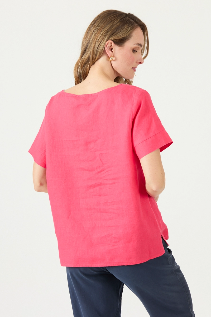 BLUSA DE LINO FUCSIA COD 4517025 - 5