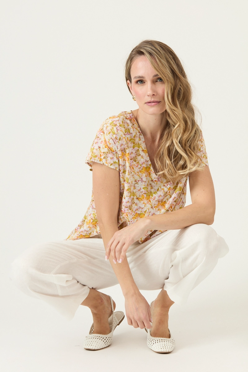 BLUSA ESTAMPADA AMARILLA COD 4516665 - 1