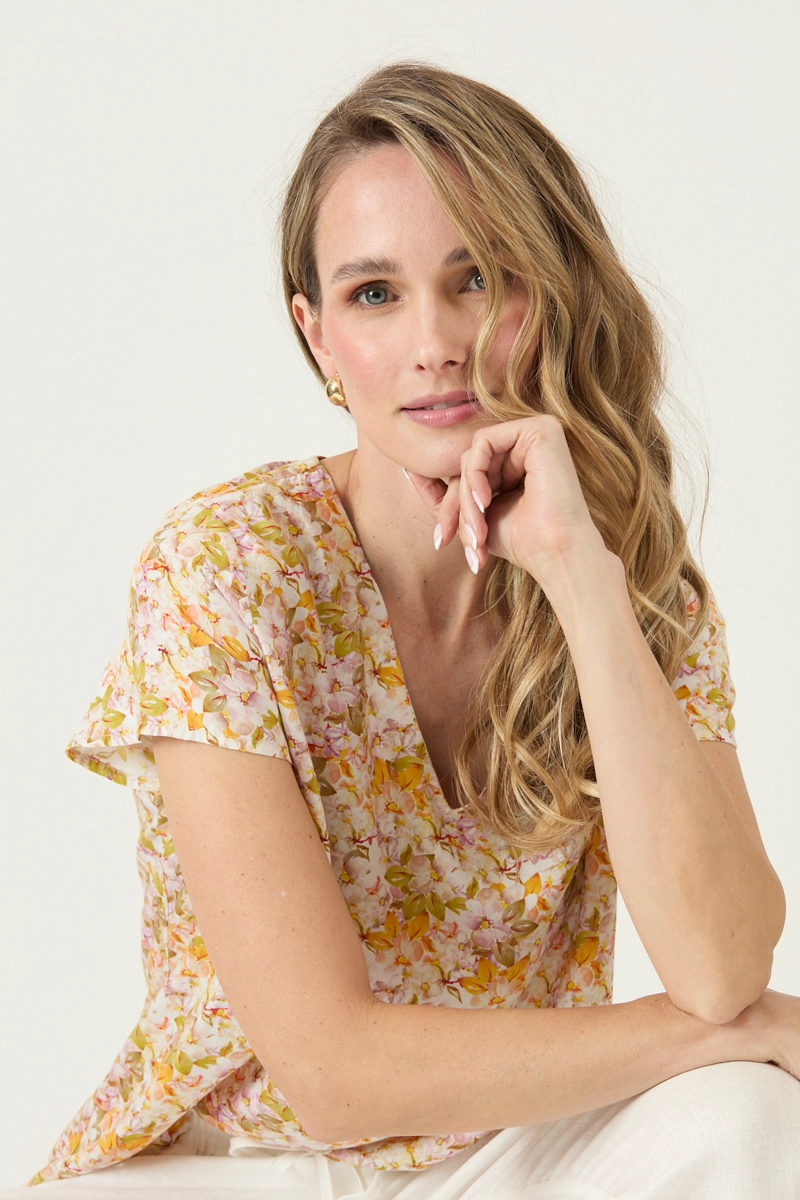BLUSA ESTAMPADA AMARILLA COD 4516665 - 2