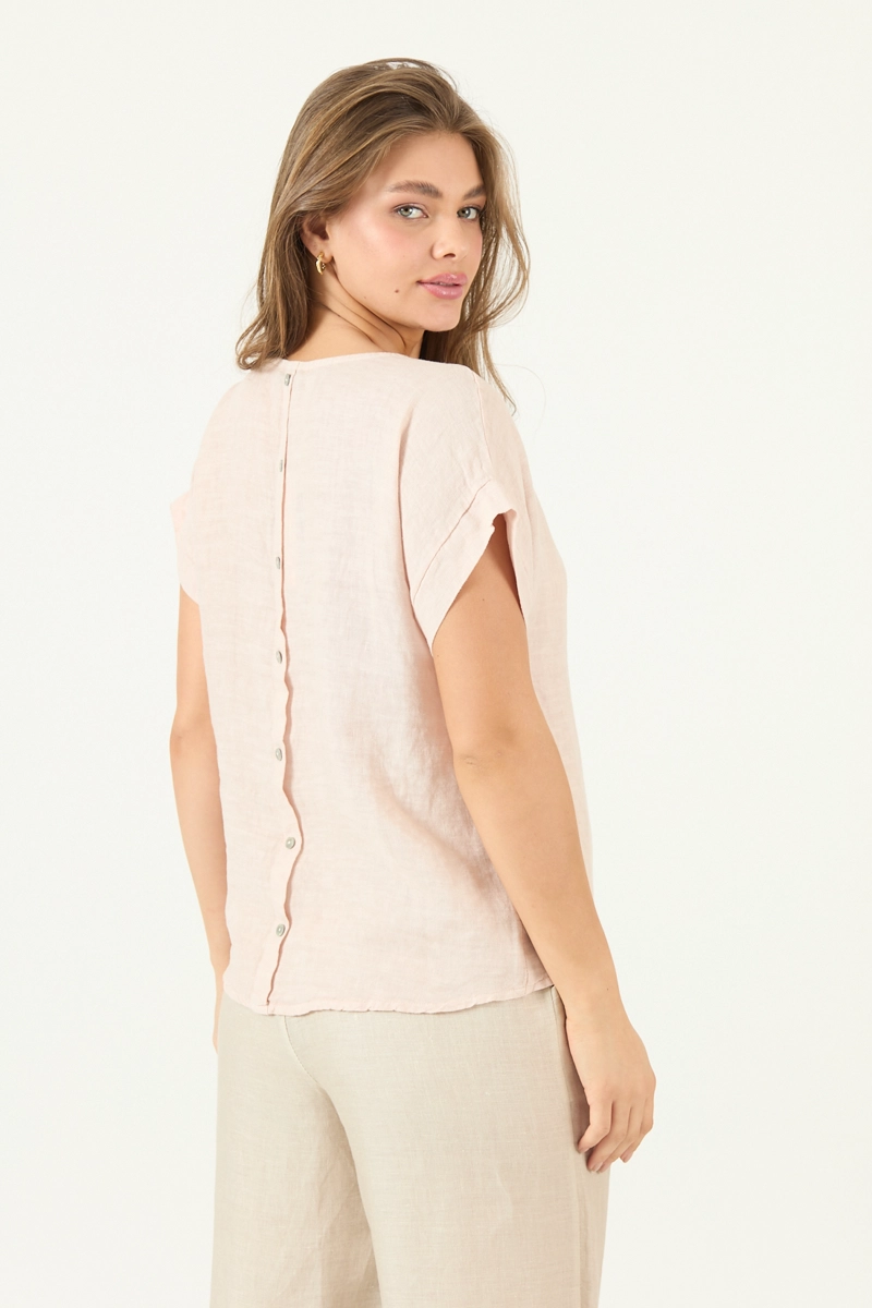 BLUSA DE LINO ROSA COD 4517405 - 5