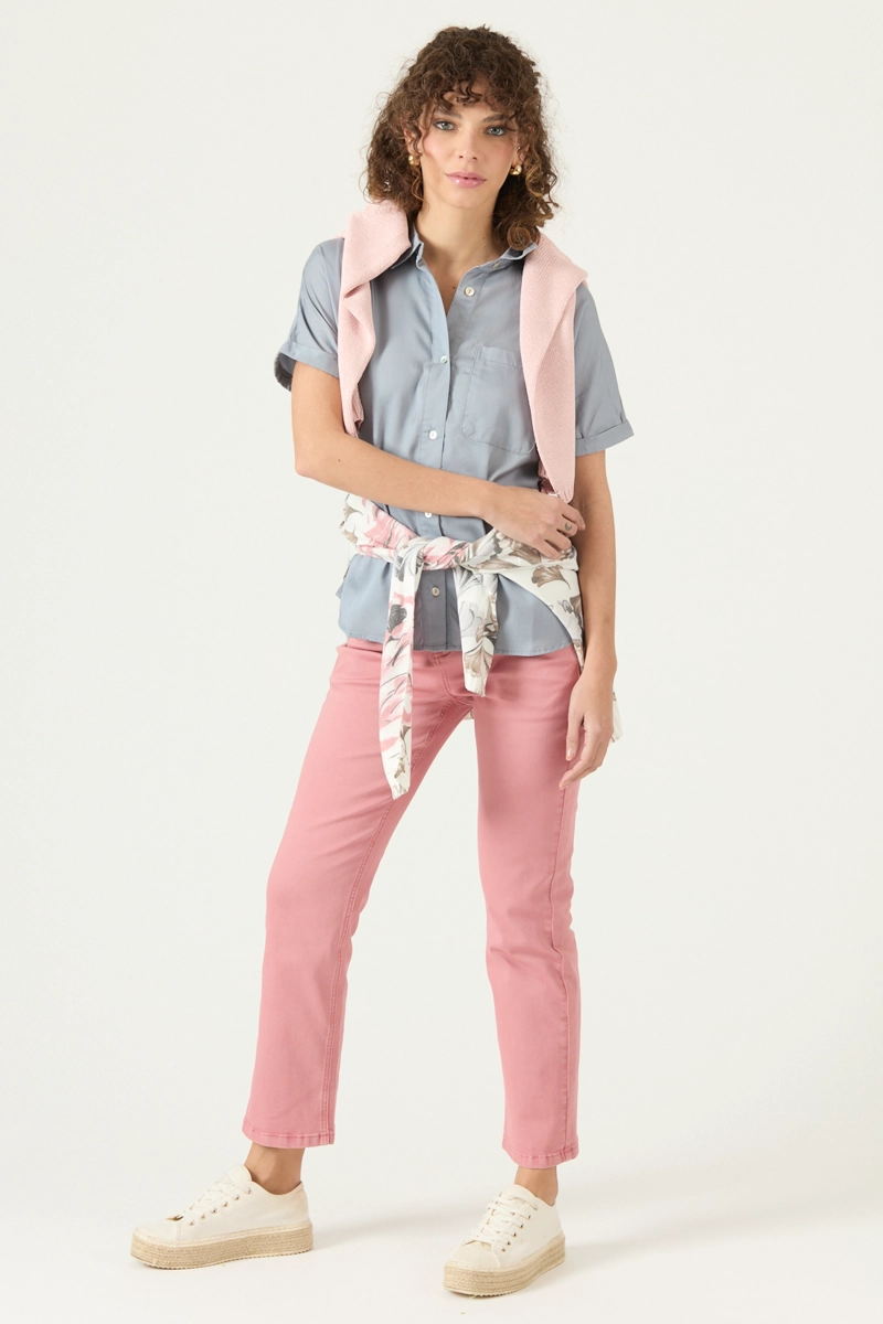 BLUSA DE LYOCELL CELESTE COD 4516325 - 1