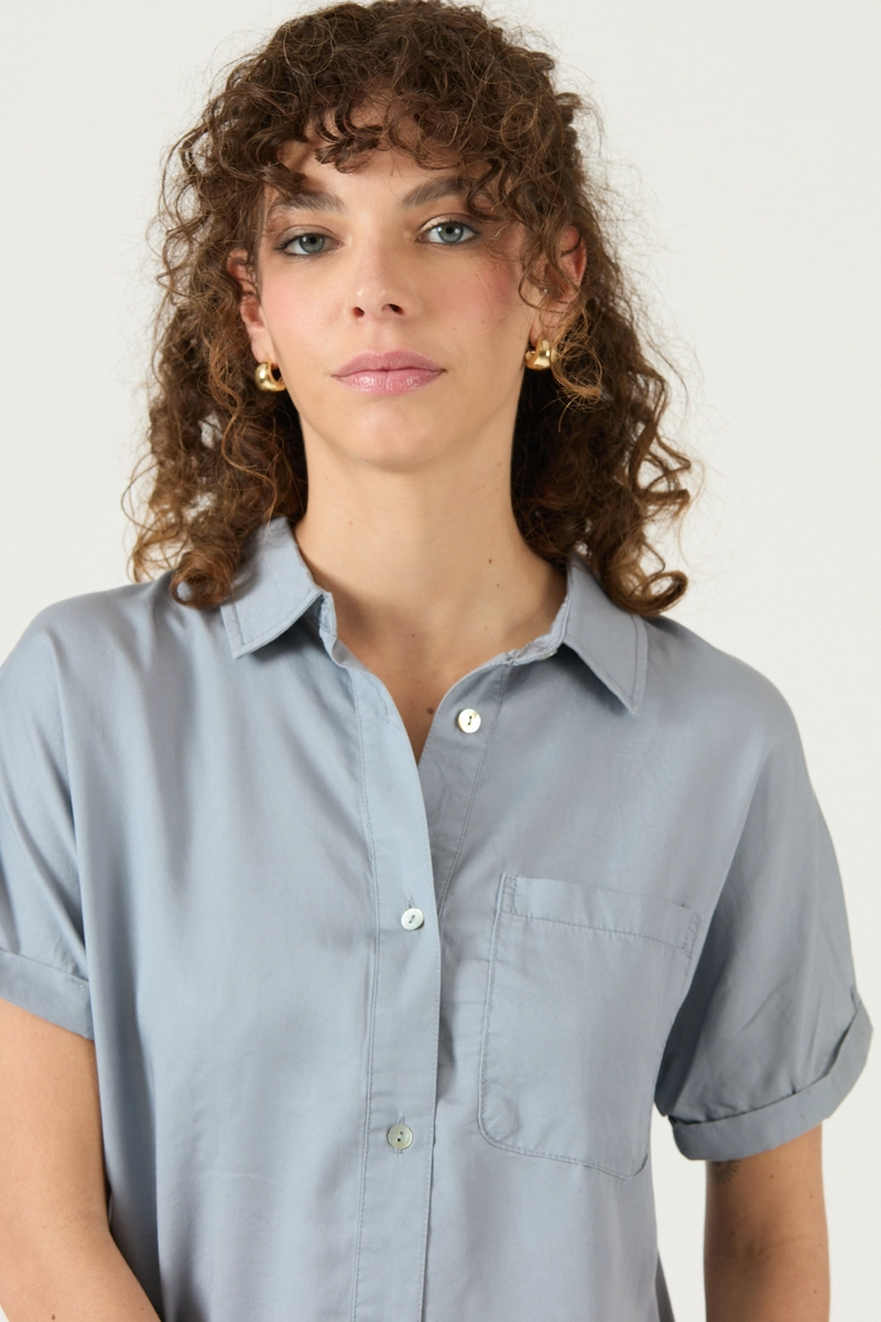 BLUSA DE LYOCELL CELESTE COD 4516325 - 2