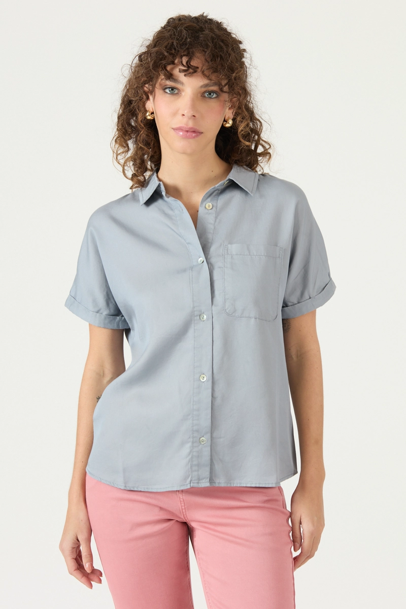 BLUSA DE LYOCELL CELESTE COD 4516325 - 3