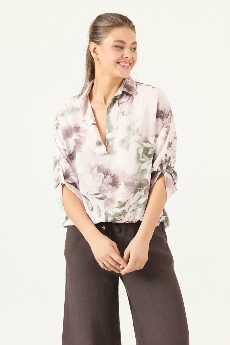 BLUSA ESTAMPADA ROSA COD 4517685 - 1