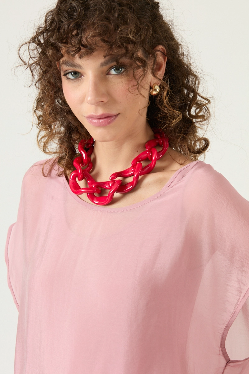 BLUSA CON SEDA ROSA COD 4517465 - 2