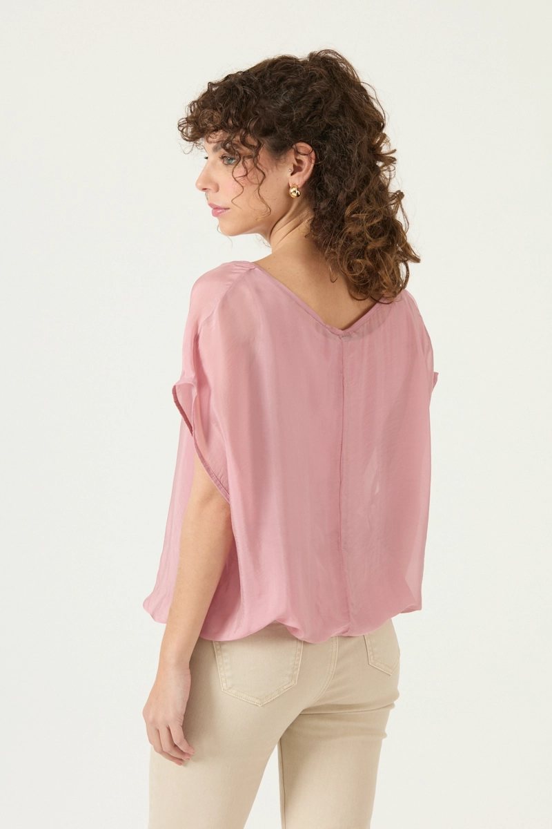 BLUSA CON SEDA ROSA COD 4517465 - 5