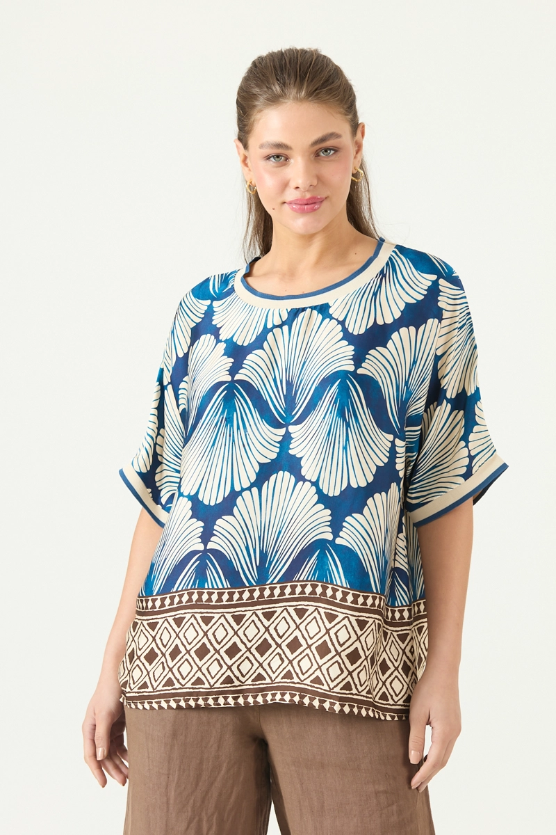 BLUSA ESTAMPADA AZUL COD 4517585 - 2