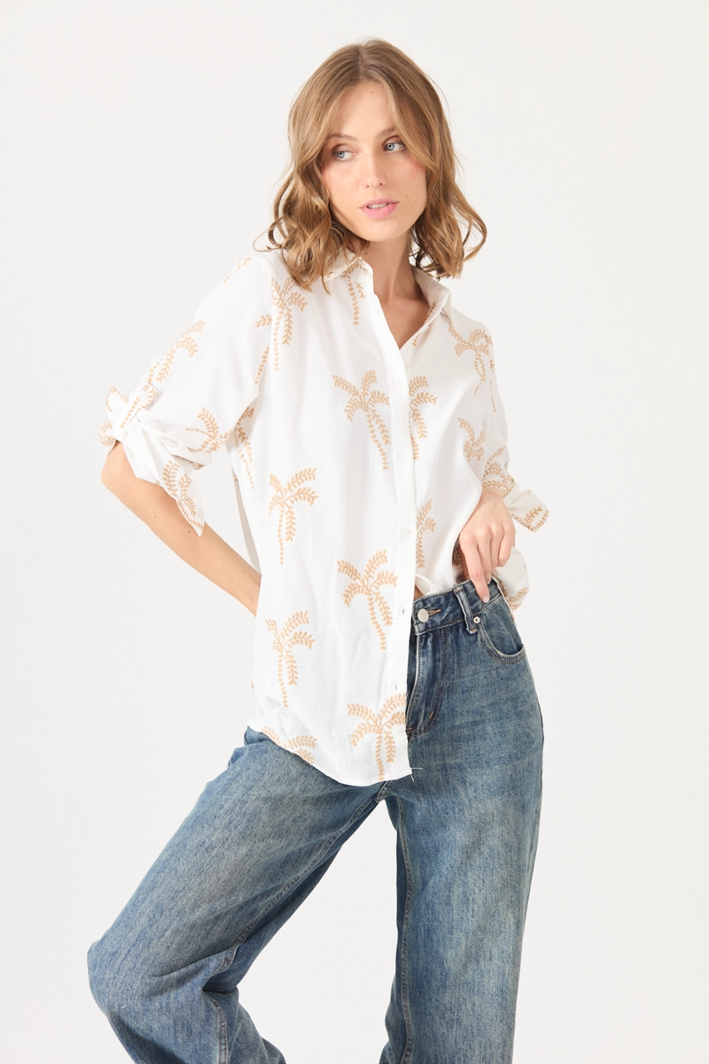 BLUSA CON BORDADOS BLANCA COD 4520576 - 2
