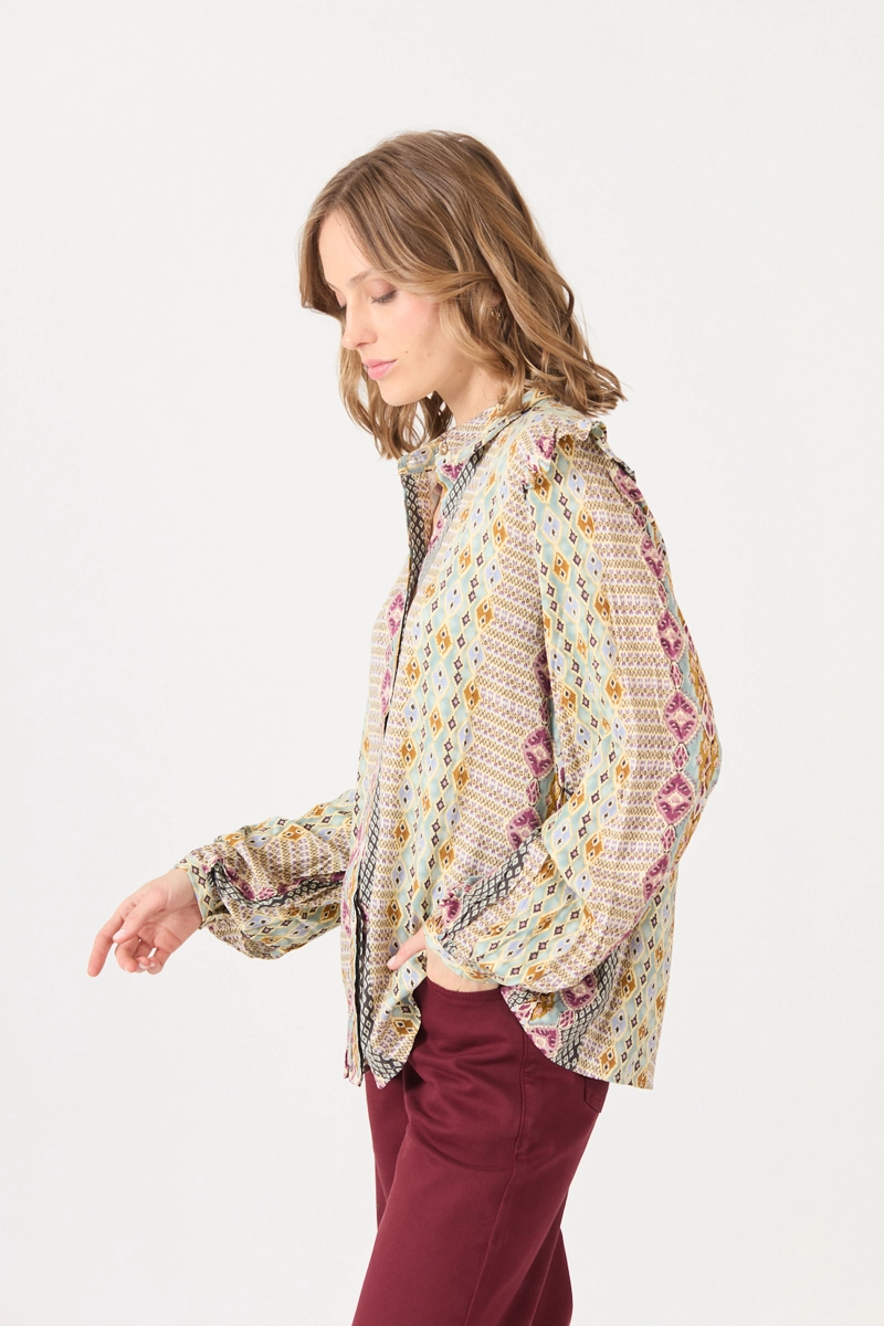 BLUSA ESTAMPLADO CELESTE COD 4520616 - 4