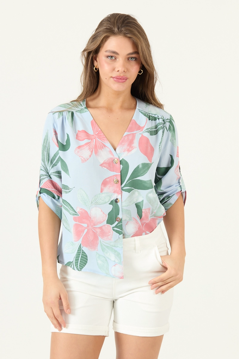 BLUSA ESTAMPADA CELESTE COD 4517705 - 1
