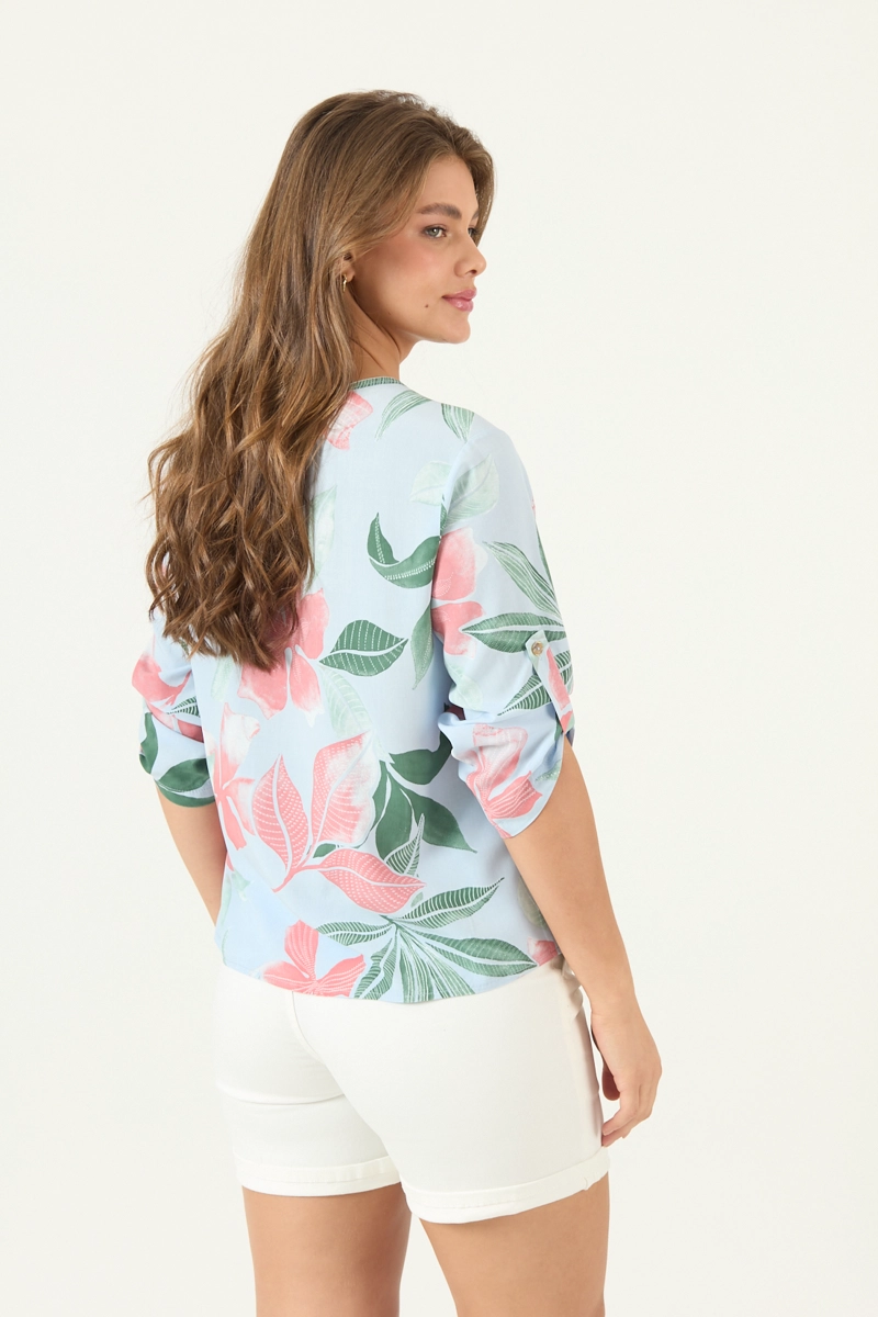 BLUSA ESTAMPADA CELESTE COD 4517705 - 5