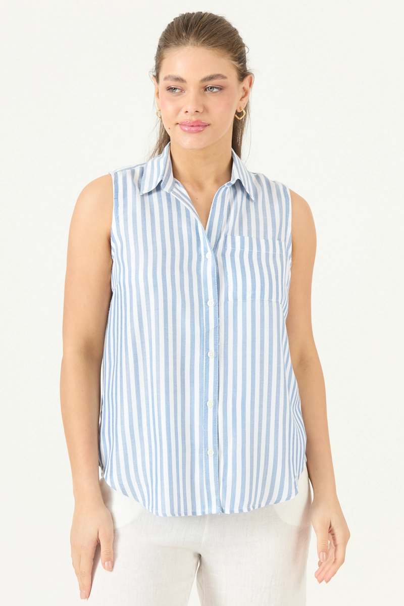 BLUSA RAYAS CELESTE COD 4516165 - 3