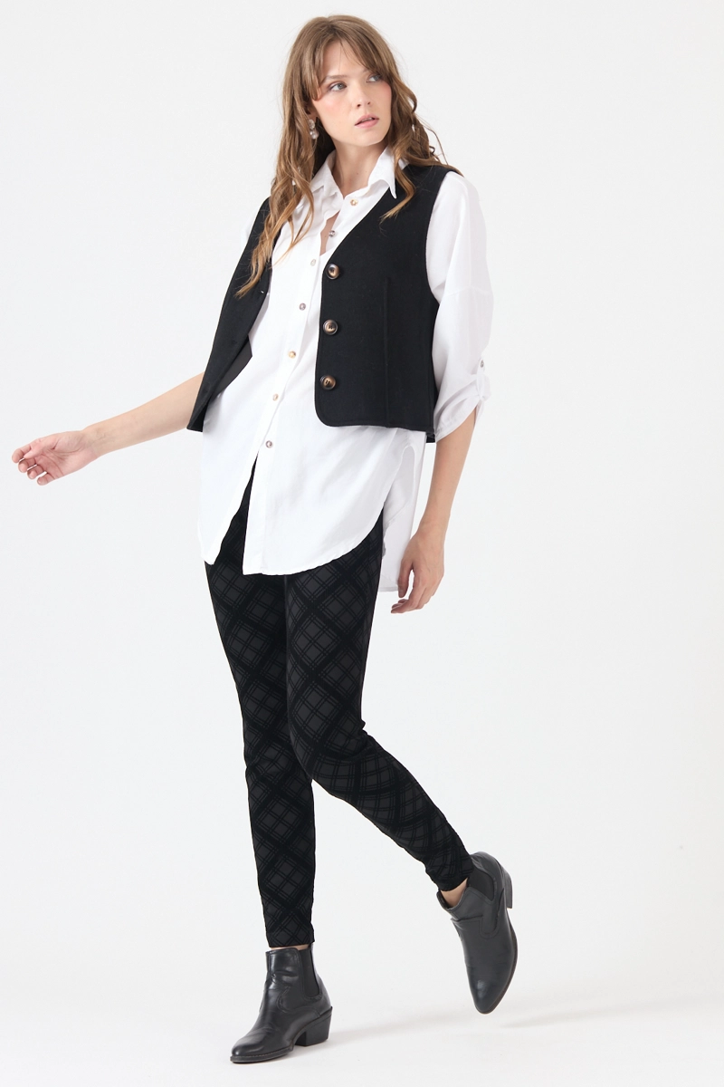 LEGGINGS CUADRILLE GRIS COD 1900876 - 2