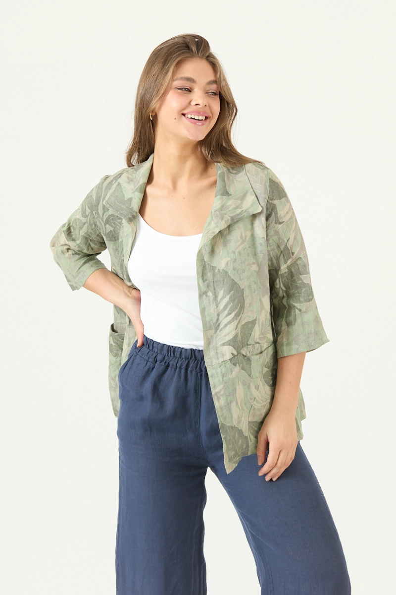 TAPADO DE LINO ESTAMPADO VERDE COD 1300975 - 1