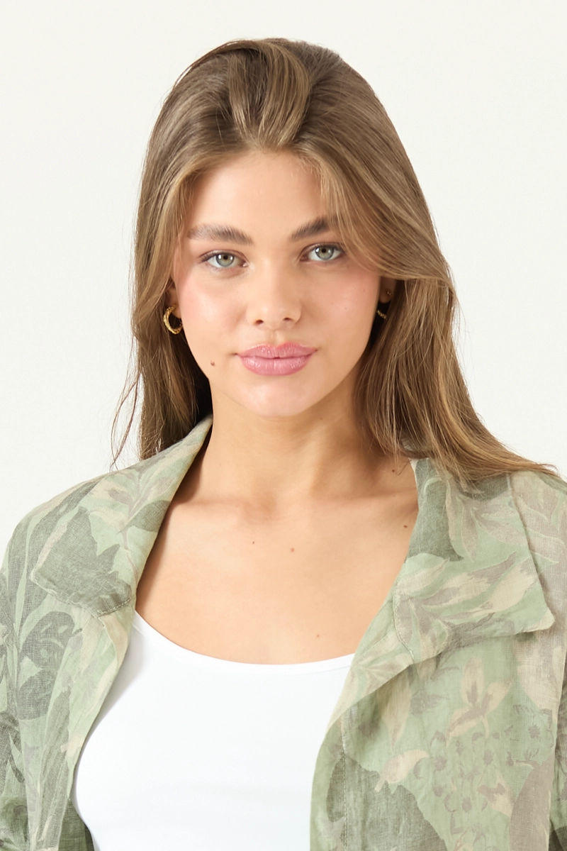 TAPADO DE LINO ESTAMPADO VERDE COD 1300975 - 2