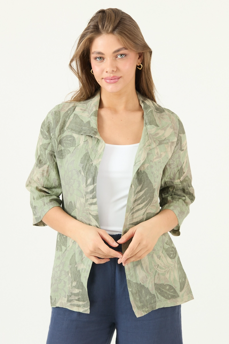 TAPADO DE LINO ESTAMPADO VERDE COD 1300975 - 3
