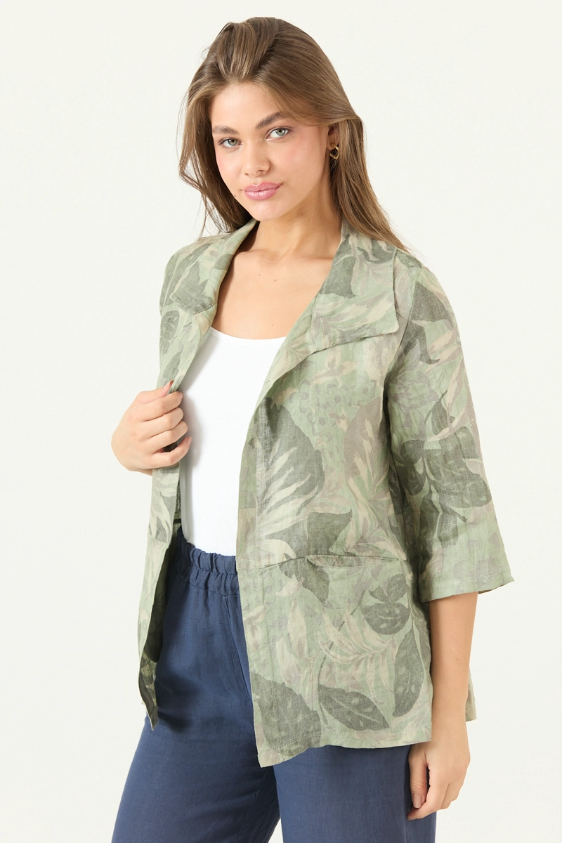 TAPADO DE LINO ESTAMPADO VERDE COD 1300975 - 4