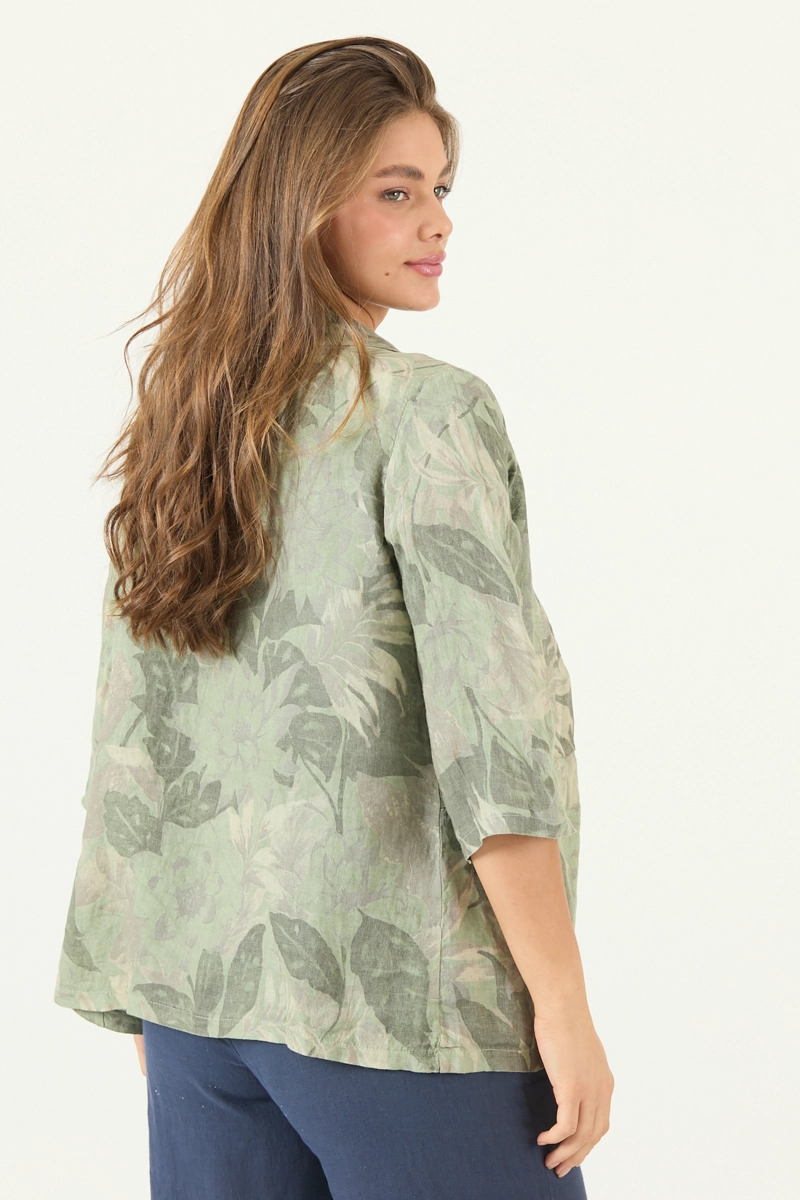 TAPADO DE LINO ESTAMPADO VERDE COD 1300975 - 5