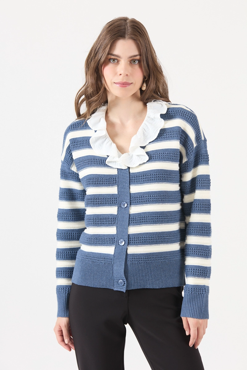 CARDIGAN LISTADO AZUL COD 5414516 - 3