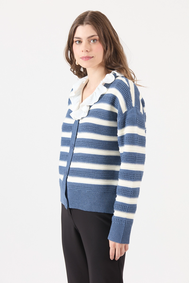 CARDIGAN LISTADO AZUL COD 5414516 - 4