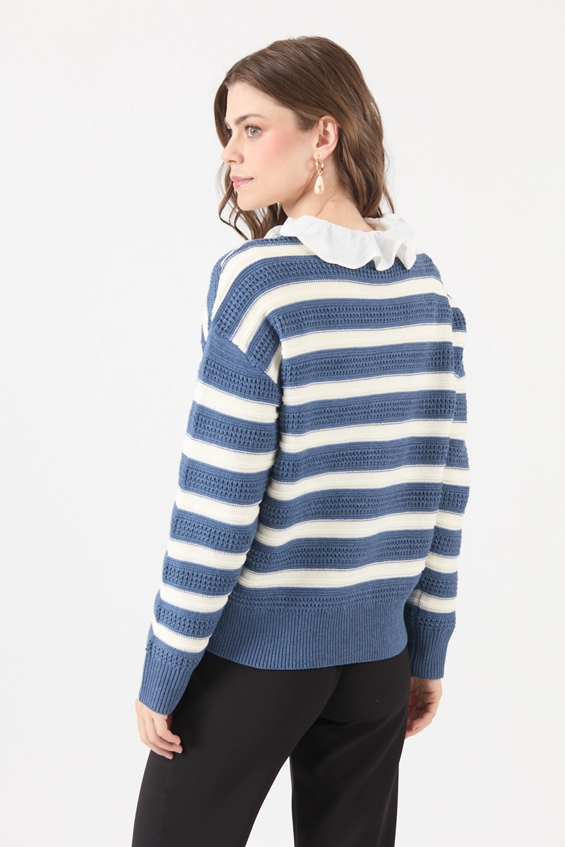 CARDIGAN LISTADO AZUL COD 5414516 - 5