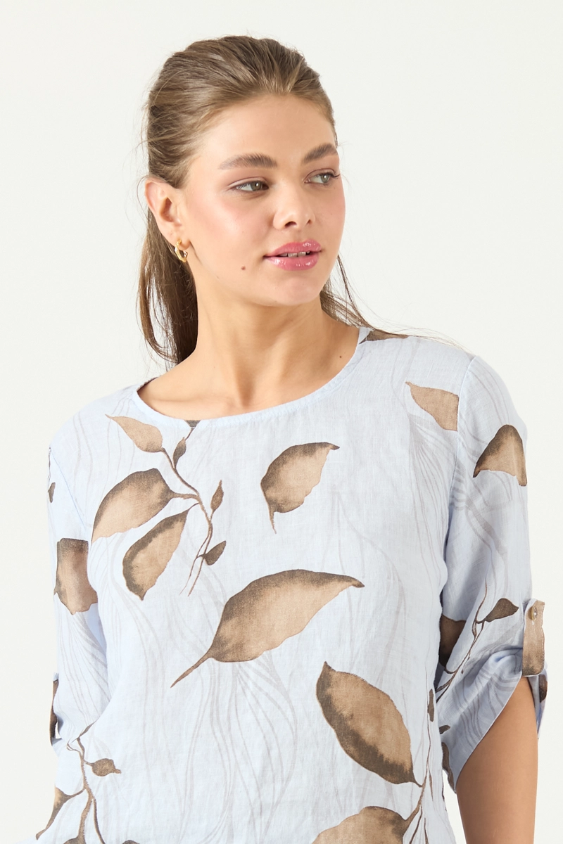 BLUSA DE LINO ESTAMPADA VISON COD 4517985 - 2