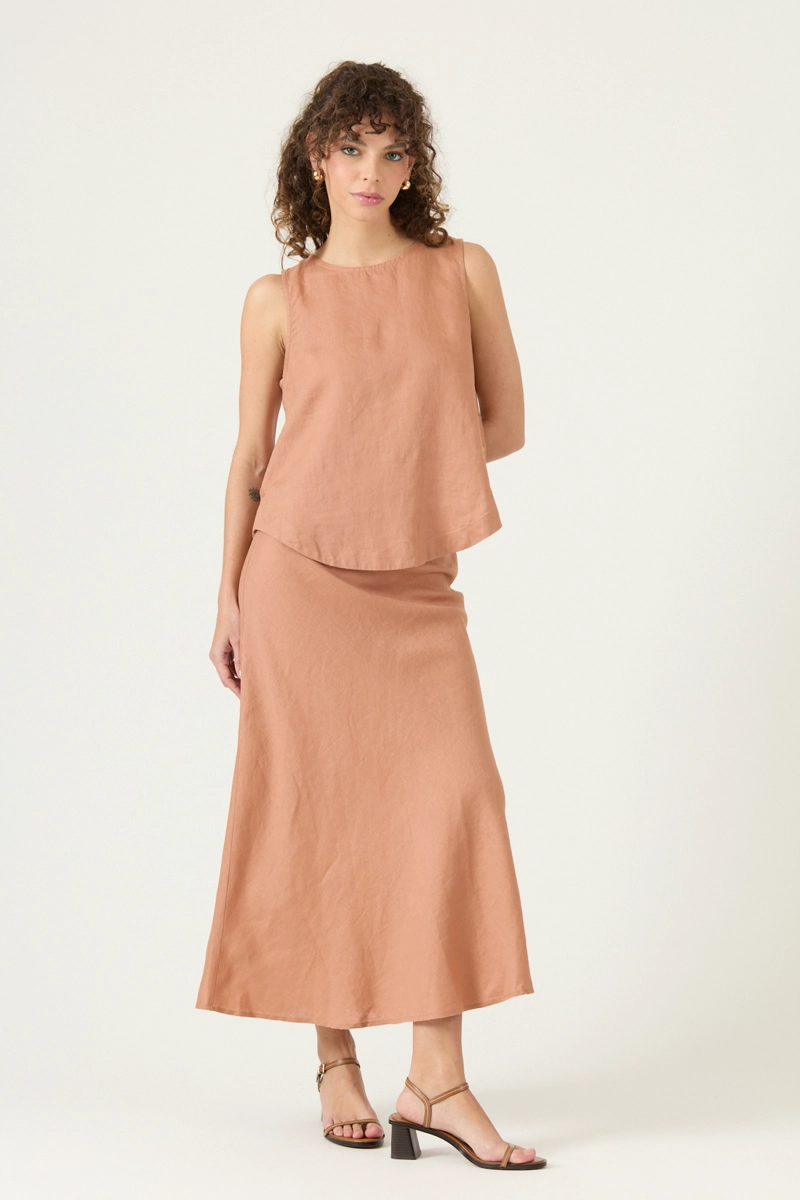 FALDA DE LINO CAFE  COD 5008565 - 1