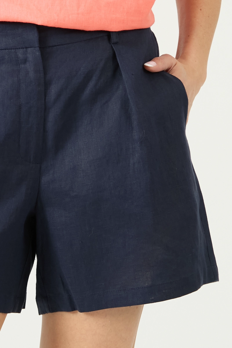 SHORTS DE LINO STRAIGHT AZUL MARINO COD 2100395 - 4