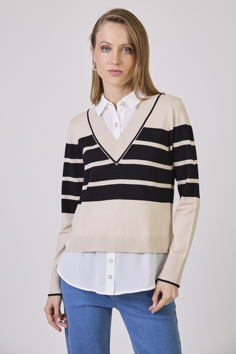 CONJUNTO LISTADO BEIGE COD 5414756 - 2