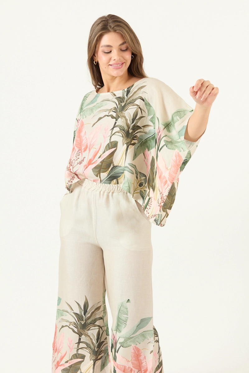 BLUSA DE LINO ESTAMPADA VISON COD 4517395 - 1
