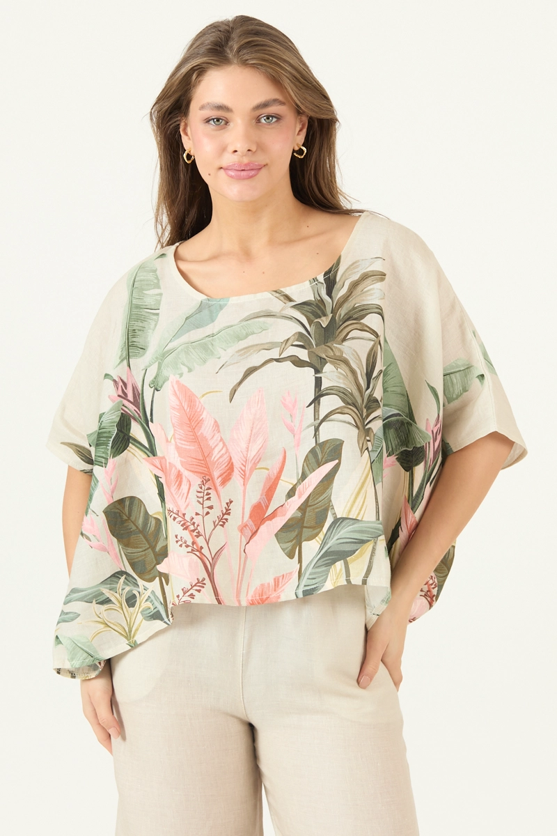 BLUSA DE LINO ESTAMPADA VISON COD 4517395 - 3