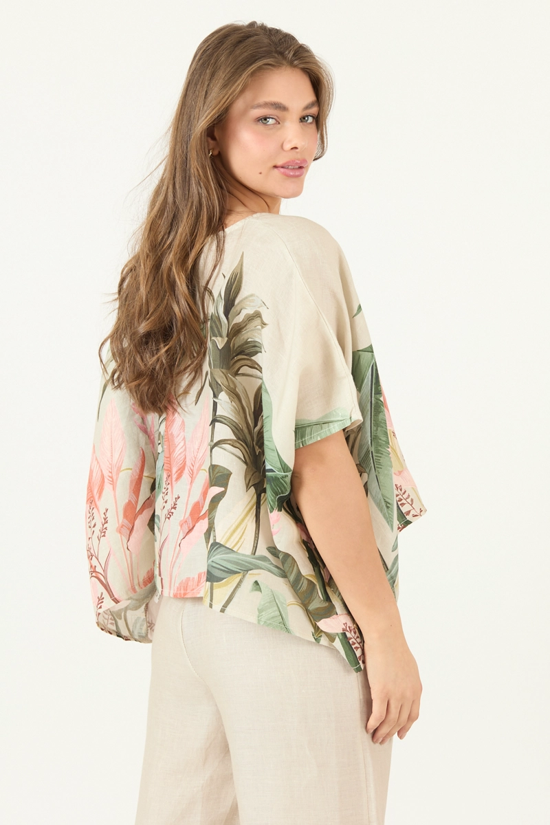 BLUSA DE LINO ESTAMPADA VISON COD 4517395 - 5