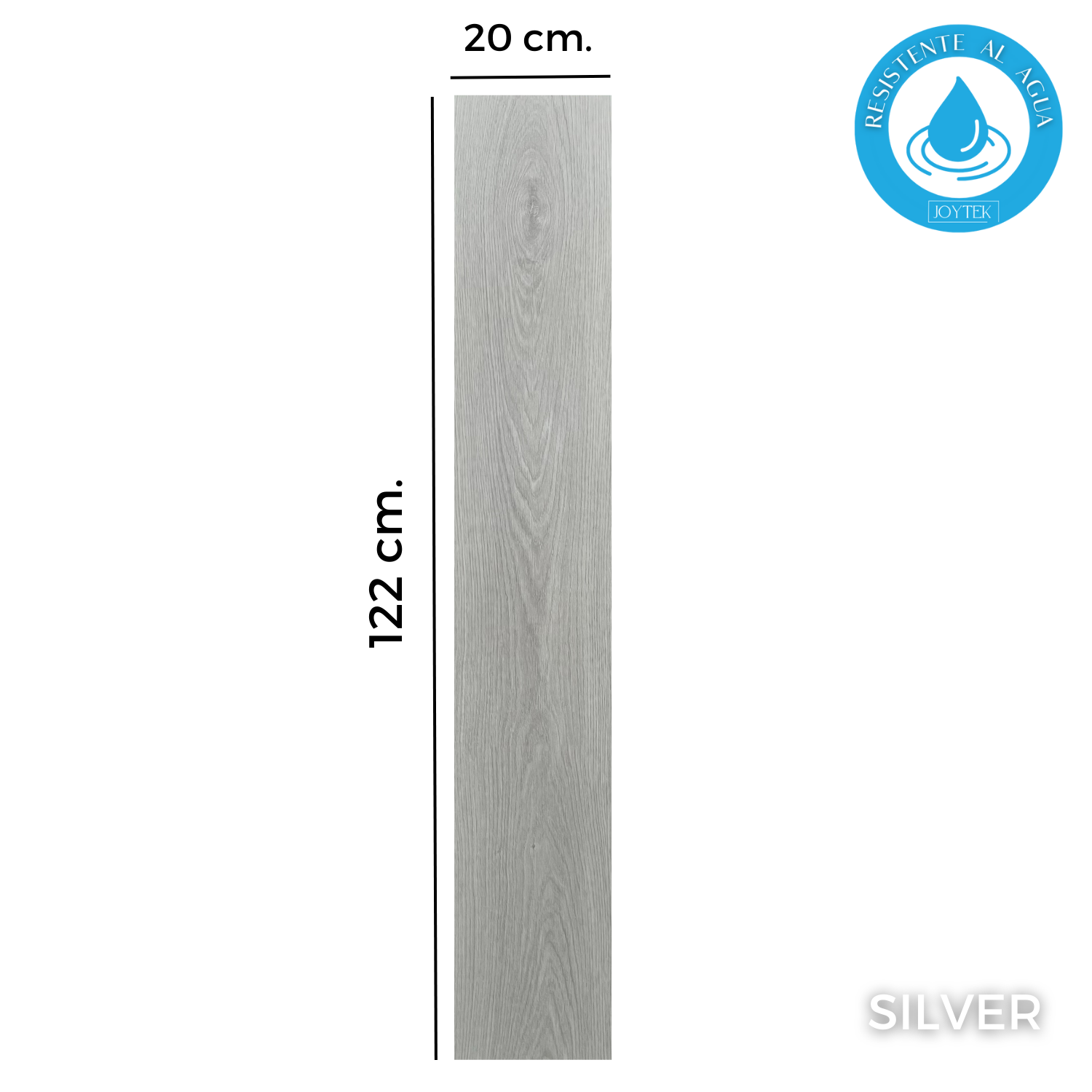 PISO FLOTANTE RESISTENTE AL AGUA 8 MM SILVER 122 CM X 20 CM 2.44 M2 - 4