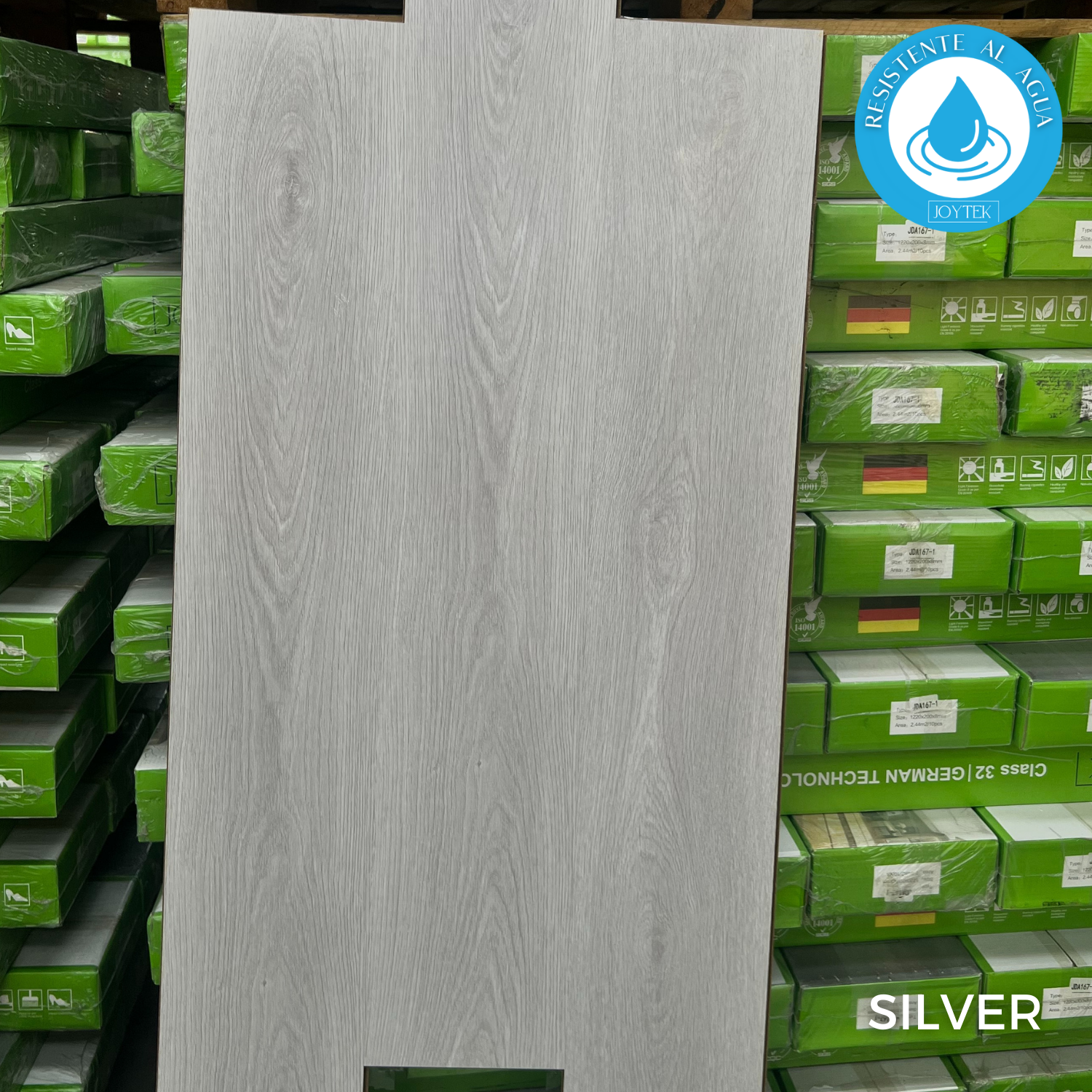 PISO FLOTANTE RESISTENTE AL AGUA 8 MM SILVER 122 CM X 20 CM 2.44 M2 - 5